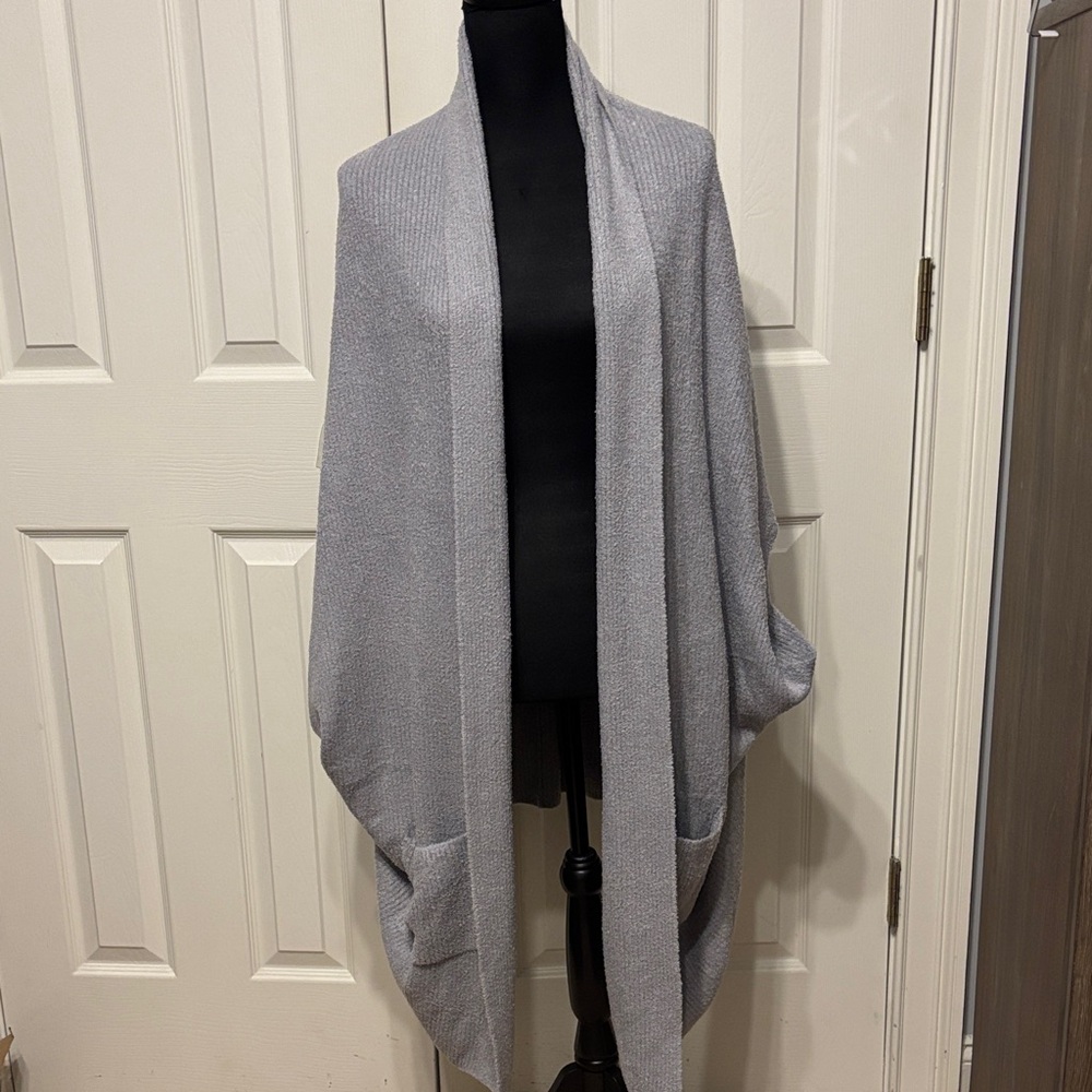 Barefoot Dreams CozyChic Lite Ribbed Shawl Collar  Wrap Plus - Picture 2 of 11